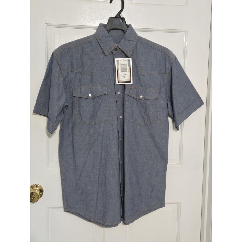 Key Workwear button up t shirt blue Mens sz Medium‎ NWT 5007-45